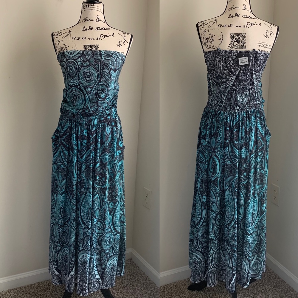 R & B Collection Paisley Maxi dress boho L